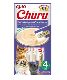Churu Snack Cremoso Para Gato Receta De Atún Con Sabor A Almejas