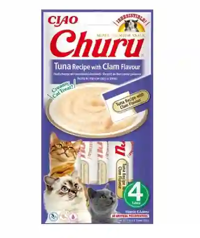 Churu Snack Cremoso Para Gato Receta De Atún Con Sabor A Almejas