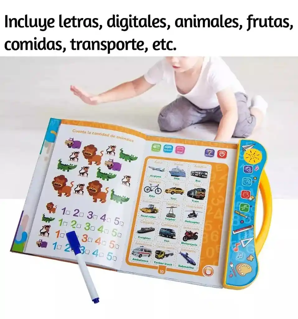 Libro Electrónico Sonido Español Inglés Juguetes Bebés Niños