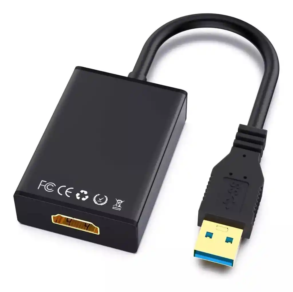 Adaptador Convertidor De Usb A Hdmi 3.0 Duplica Y Extiende | Negro