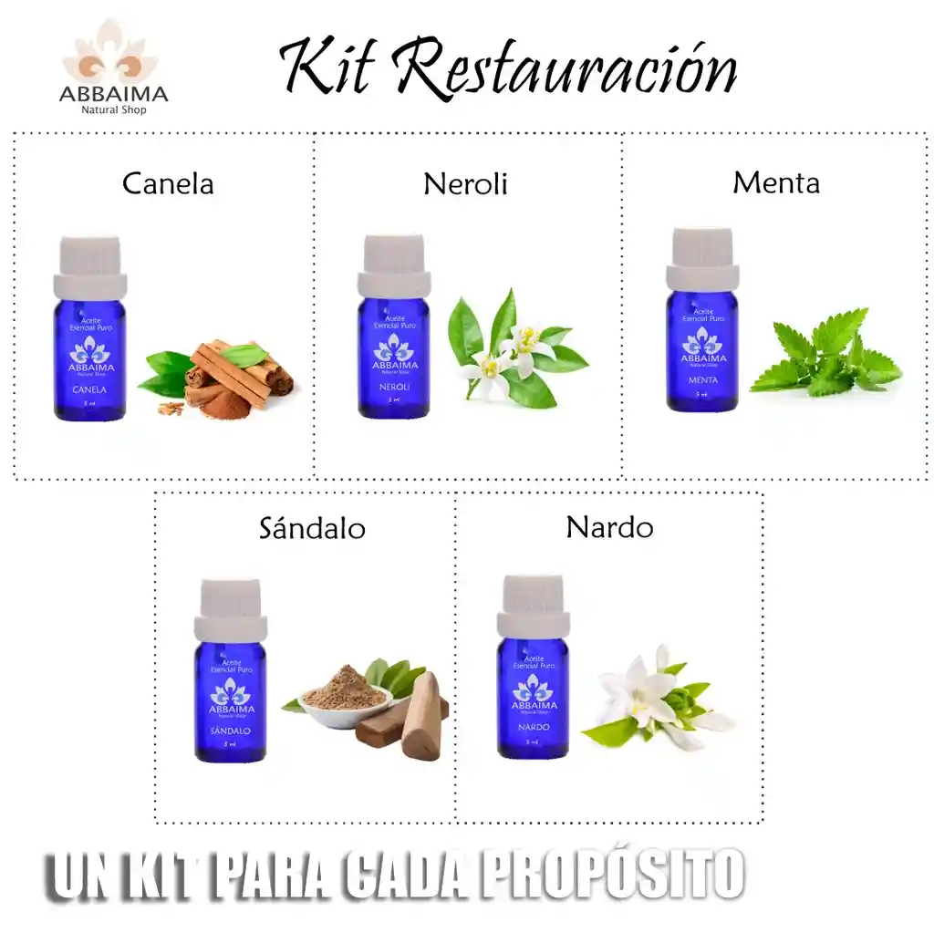 Kit Restauracion: 5 Aceites Esenciales De 5ml