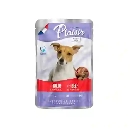 Pouch Plaisir Perro Ad Trozos Res Con Verd Sa100gr