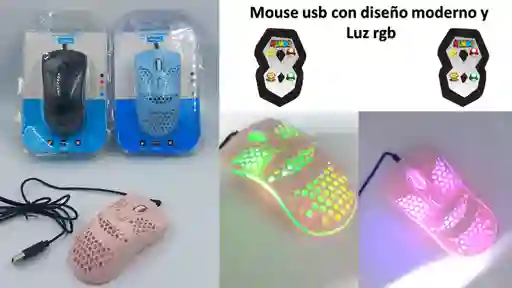 Mouse Usb Luz Rgb Tipo Panal