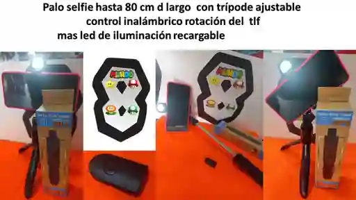 Palo Selfie Bluetooth Con Control Luz Recargable
