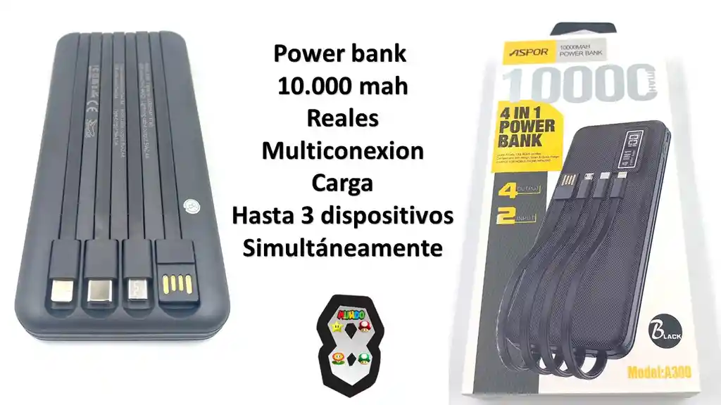 Power Bank Para Telefonos 10.000 Ma Puede Cargar Varios Tlf A La Vez