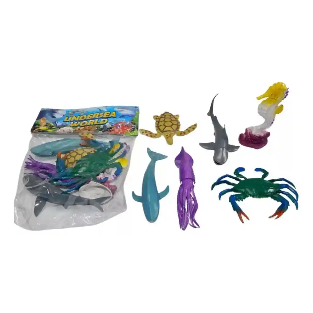 Juguetes Goma Tiburón Colección Animales Marinos Tortuga