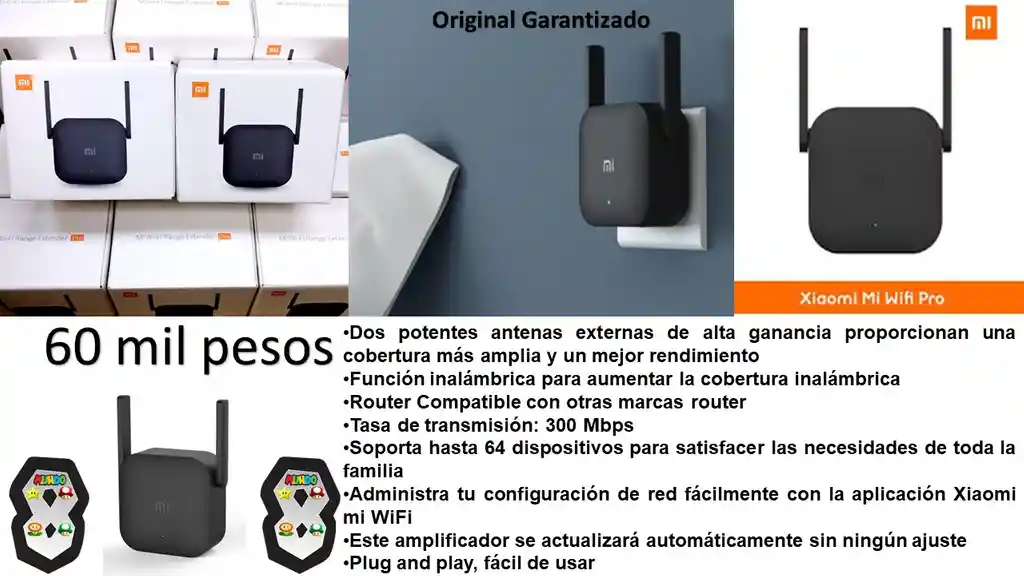 Repetidor Wifi Rompe Muro Marca Xiaomi Original De 300mbps