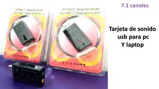 Tarjeta De Sonido Usb Para Pc Y Lapto 7.1