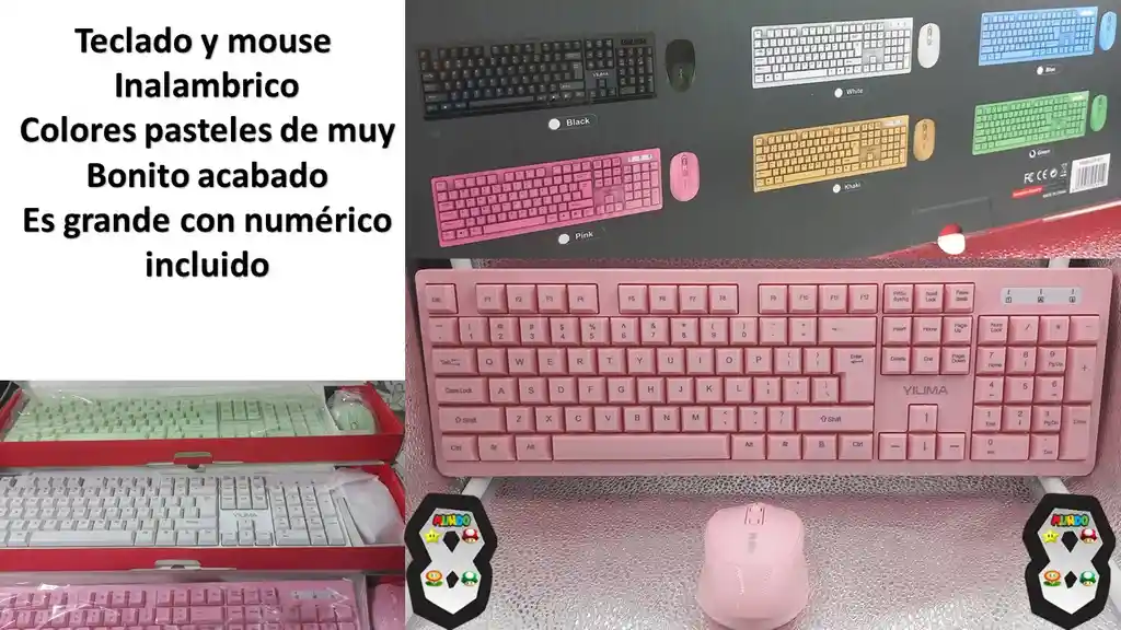 Teclado Y Mouse Inalambrico Grande Unicolor