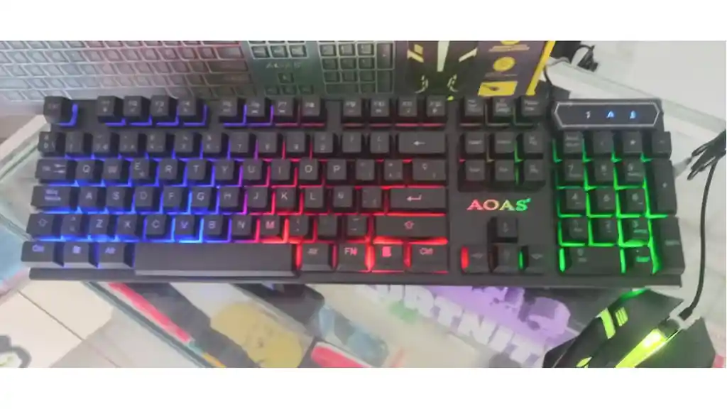 Teclado Y Mouse Luz Rgb Aoas