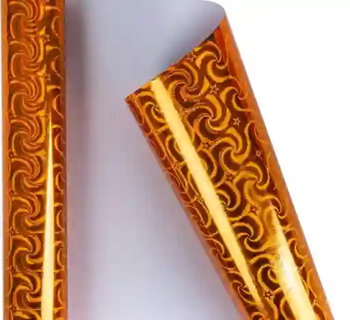 Papel Regalo Metalizado Holograma Pliego Naranja