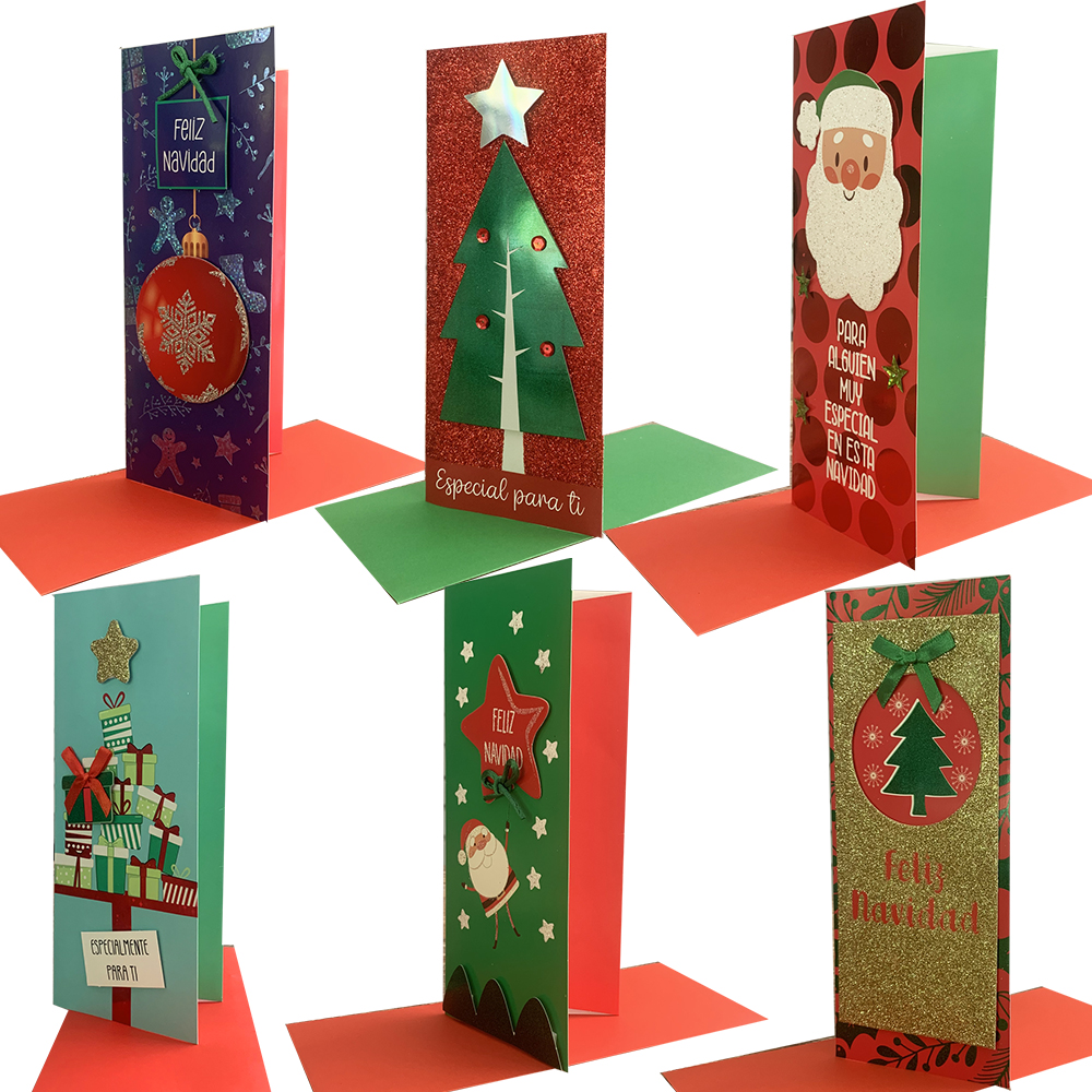 Pack De 6 Tarjetas Para Billete O Bono Navidad Rt - Rappi