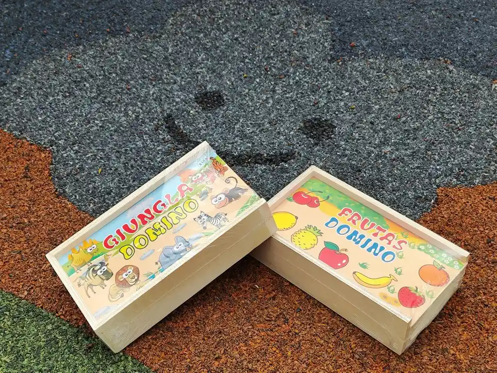 Domino Infantil De Madera Juego Didáctico Animales Frutas