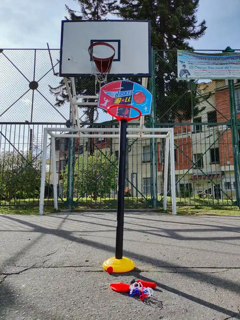 Cancha Baloncesto Aro Tablero Basketball Portable Niños