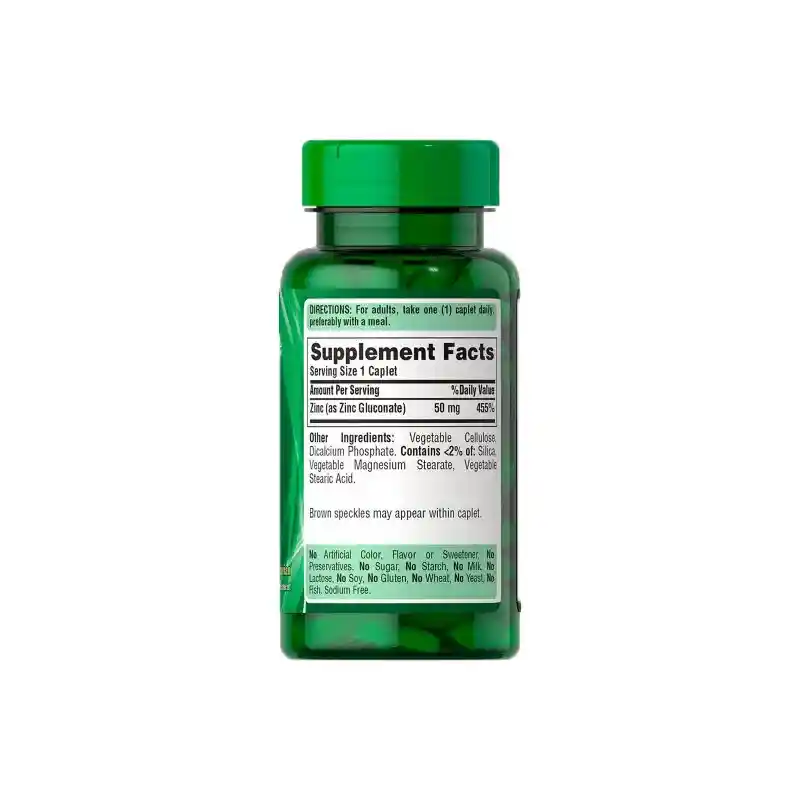 Puritans Pride Gluconato De Zinc 50 Mg 100 Tabletas