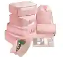 Bolsas De Almacenamiento Y Organizadora De Viaje De 8 Piezas Impermeable - Rosa				