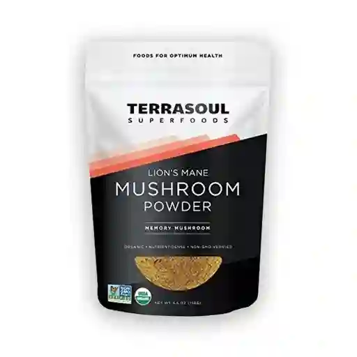 Terrasoul Hongo De Melena De León En Polvo Función Cognitiva Usda Organic 5.5 Oz (156 G)