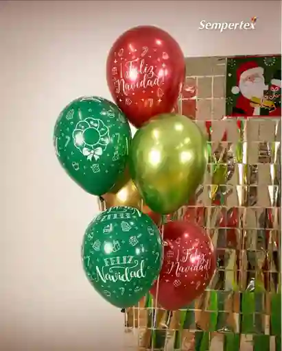 Bouquet Navidad (6 Globos Inflados Con Helio)