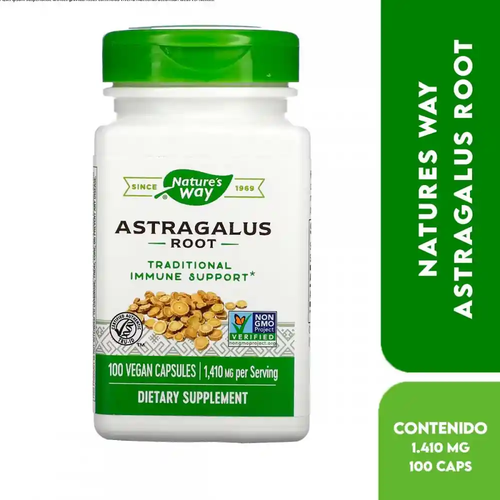 Nature's Way Astragalus Root Soporte Inmune 1.410 Mg Por Servicio 100 Cápsulas Veganas