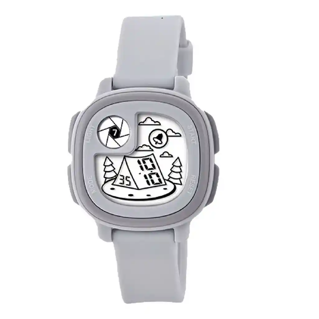 Reloj Impermeable Niña Niños Digital Paisaje Luz + Estuche