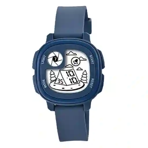 Reloj Impermeable Niña Niños Digital Paisaje Luz + Estuche