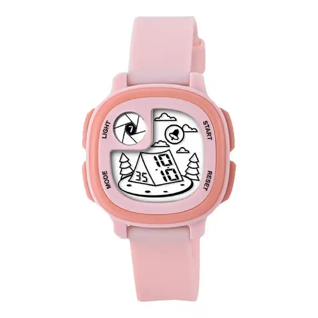 Reloj Impermeable Niña Niños Digital Paisaje Luz + Estuche