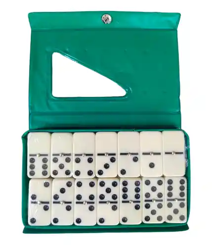 Domino Verde Portable 28 Piezas Estuche De Sobre Juegos De Mesa