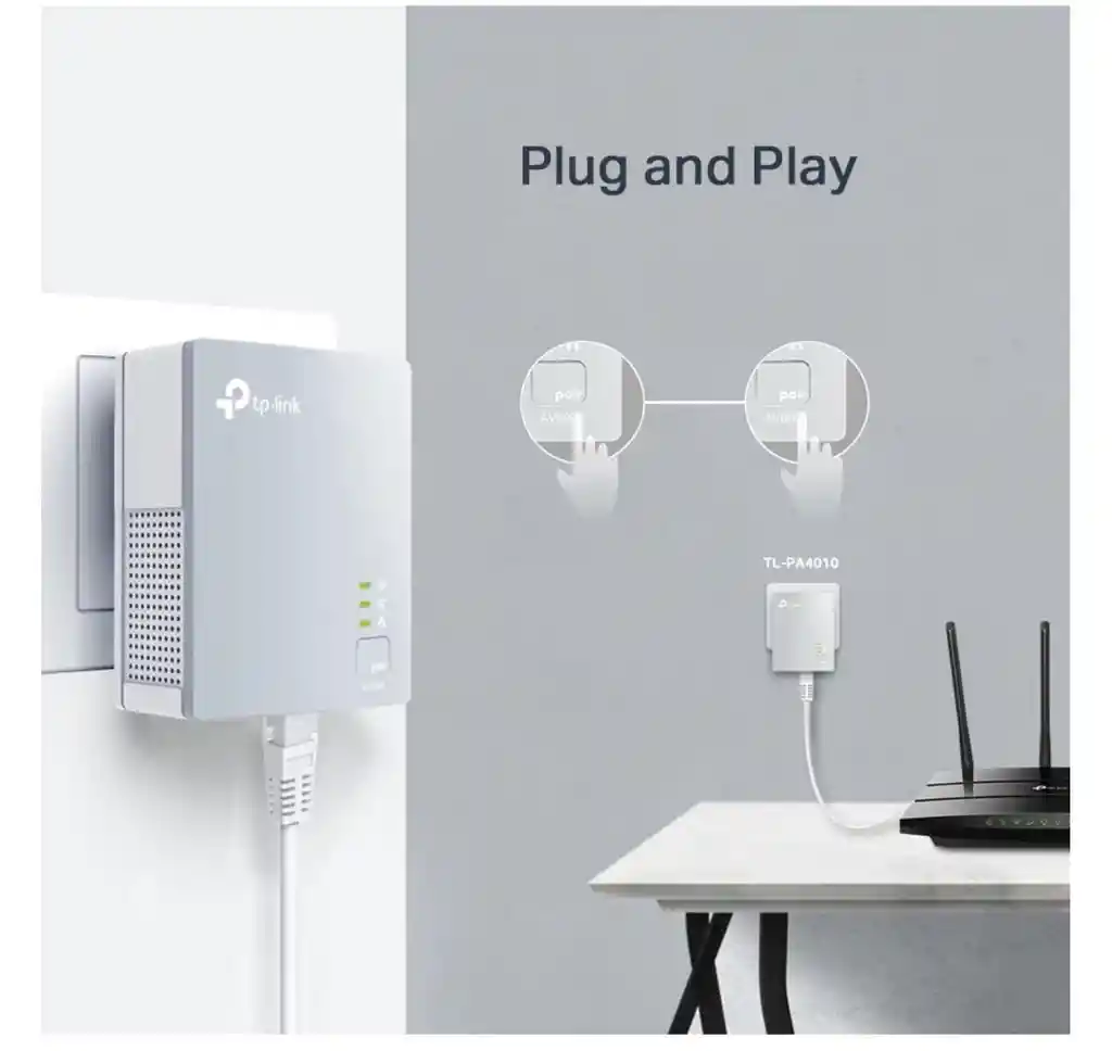 Adaptador Ethernet Powerline Tp-link Av600 (kit Tl-pa4010)