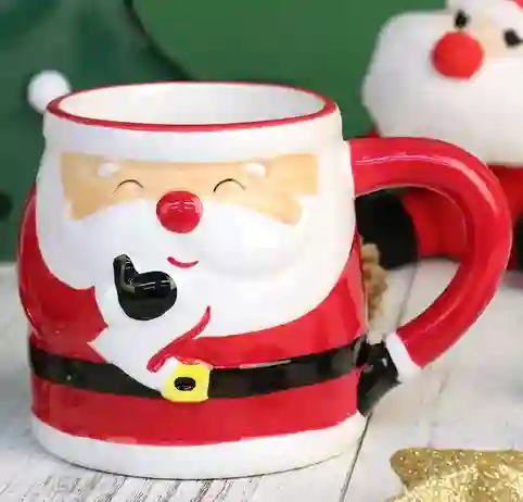 Pocillo Mug Taza 3d En Porcelana De Navidad Papa Noel