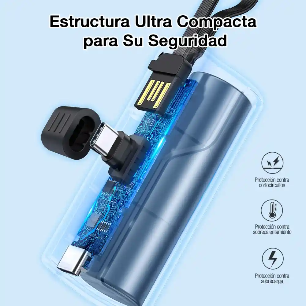 1hora Mini Batería Externa Power Bank 4500mah Tipo C Gar262