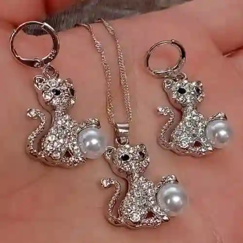 Juego Joyeria De Plata 925, Aretes Con Cadena Y Dije, (jdp 349)