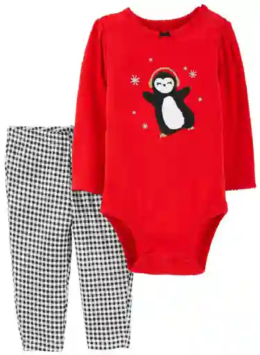 Conjunto 2 Piezas Pinguinos Rojos - New Born