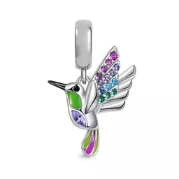 Charm Dije Pájaro Colibrí Para Pulsera Mujer En Plata 925