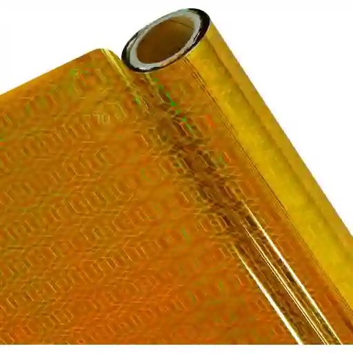 12 Pliegos De Papel De Regalo Metalizado Color Oro