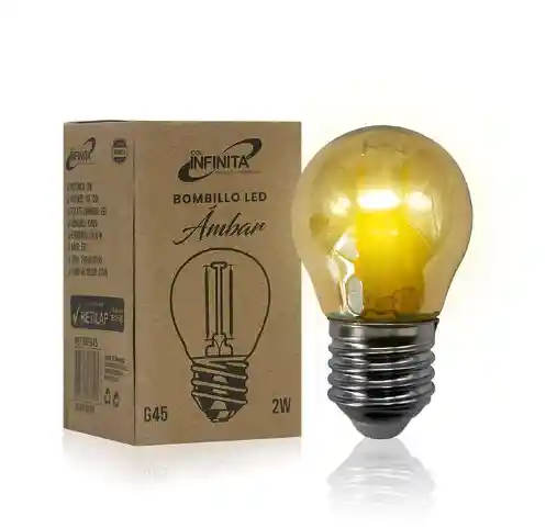 Foco Bombillo Vintage 2w Ambar Decorativo Luz Calida