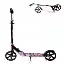 Monopatin Patineta Scooter Plegable Llanta Grande Negra Con Rosada