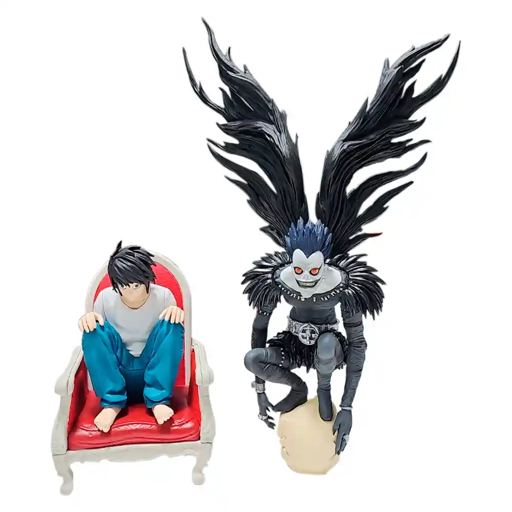 Set Pareja Figuras Shinigami Ryuk + L Death Note 30cm Muñeco