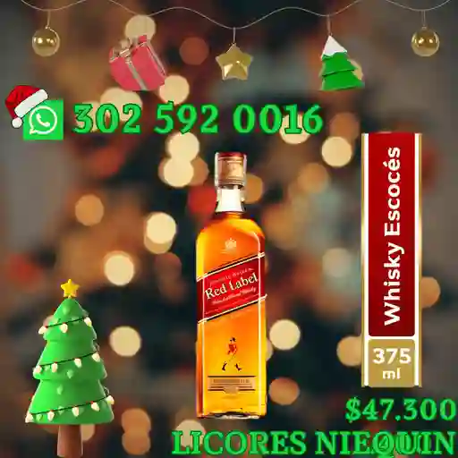 Johnnie Walker Red Label Whisky Escocés X Media Botella