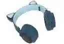 Diadema Bluetooth Con Diseñó De Orejitas Niña Extra Bass Hd Azul Petroleo