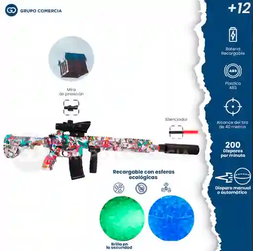 Pistola Rifle Orbis Esferas De Hidrogel Recargable Eléctrica