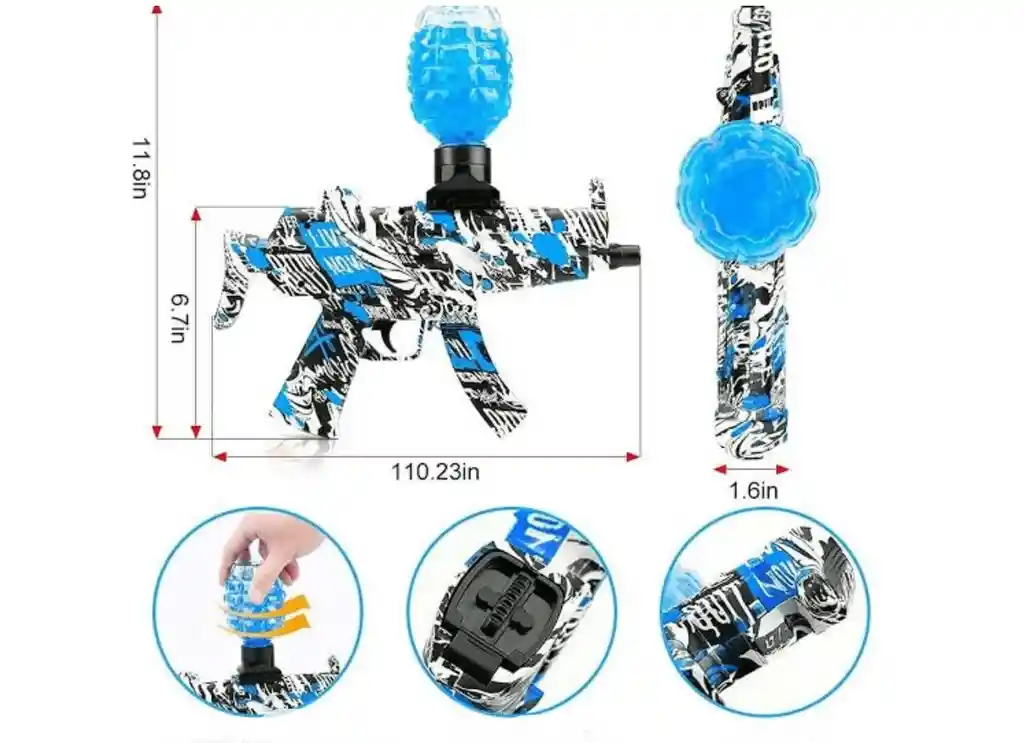 Pistola De Juguete Hidrogel Ak-47 Azul