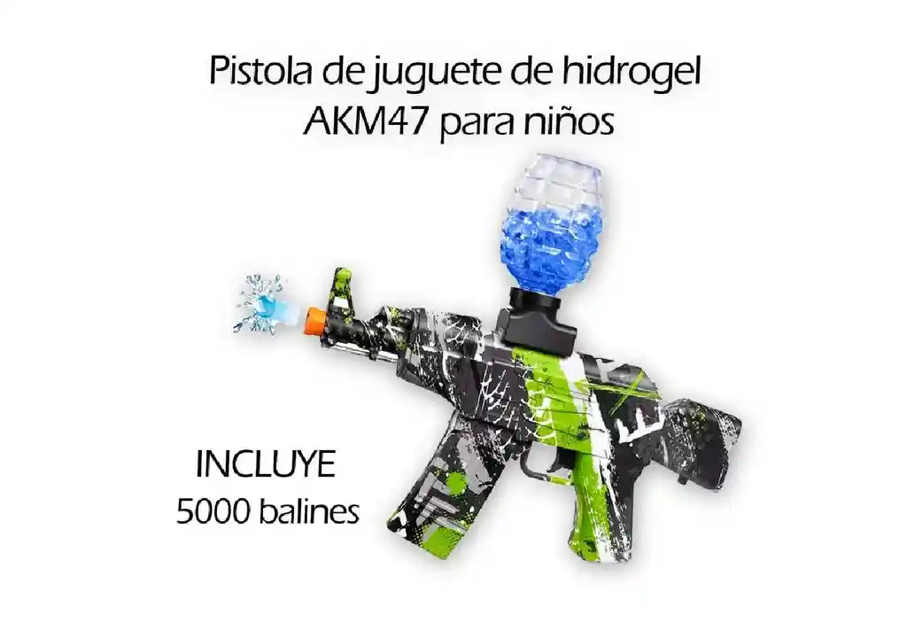 Pistola De Juguete Hidrogel Ak-47 Verde