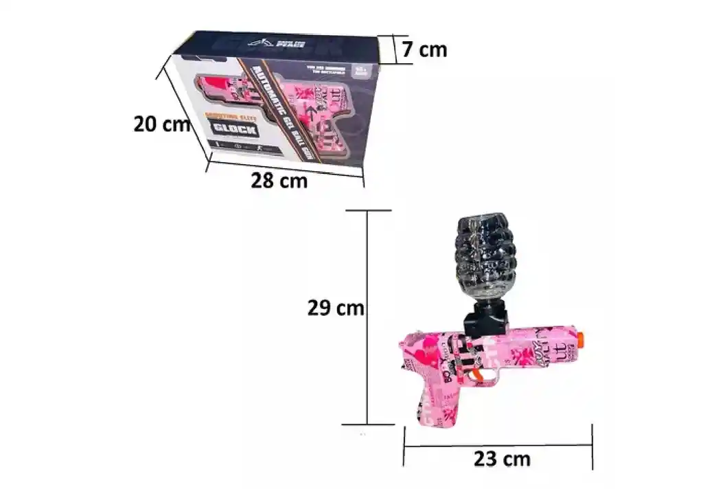 Pistola De Juguete Hidrogel Shooting Elite Glock Rosada