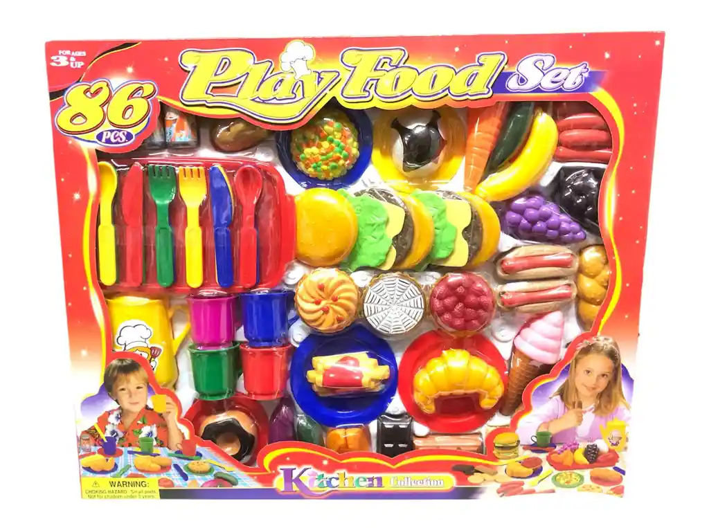 Juguete Set De Cocina Alimentos Play Food 86 Pcs