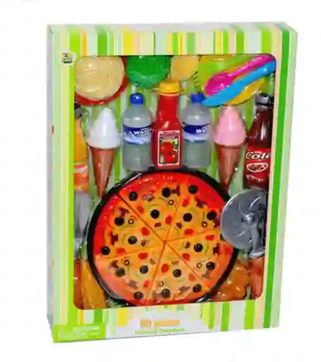 Juguete Set De Comida Cocina Pizza Cutting Pizza Set 30 Pcs