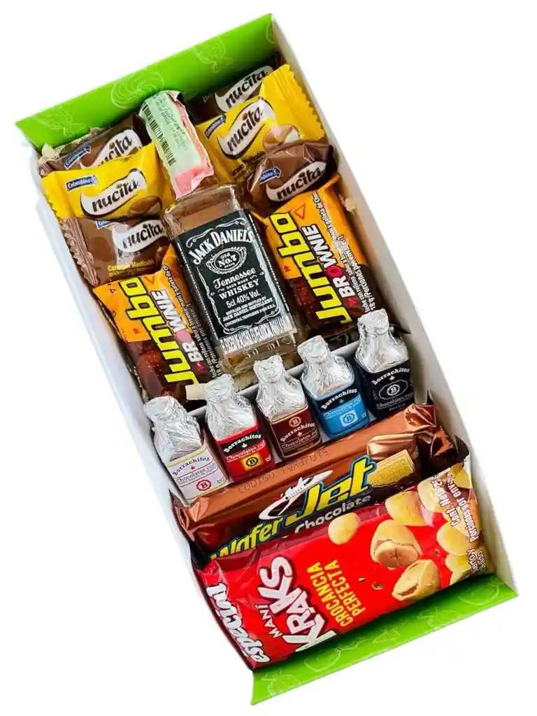 Caja Regalo Feliz Dia Ecuador De Dulces Chocolates Con Whisky Jack Daniels - Regalo Especial - Regalo Amigos - Regalo Dia Del Hombre