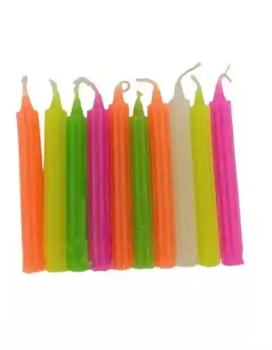 Velas Pequeñas X 10 Unidades Colores Surtidos Navidad