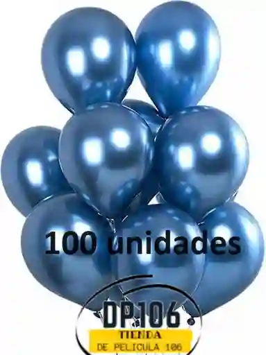 Globos Azul Cromado X 100 Und