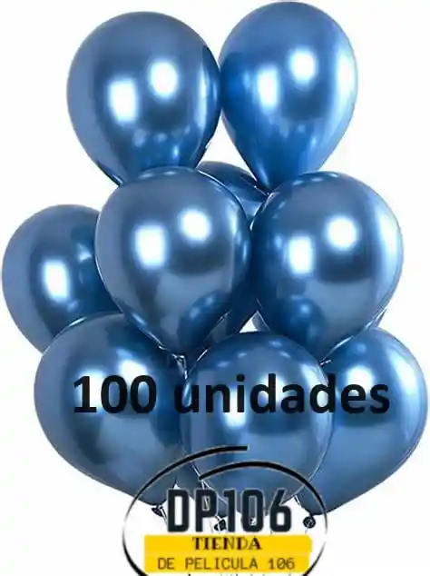 Globos Azul Cromado X 100 Und