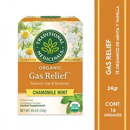 Traditional Medicinals Organic Te De Hierbas Gas Relief 24g 16 Bolsitas